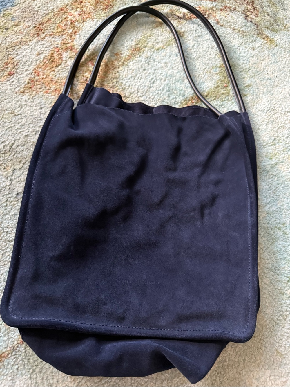 Proenza Schouler Leather Trim, Blue Suede Shoulder XL Tote Bag